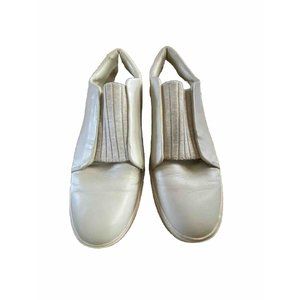 Vince Mens Leather Shoes Creamy White Slip On  Sneaker 10M